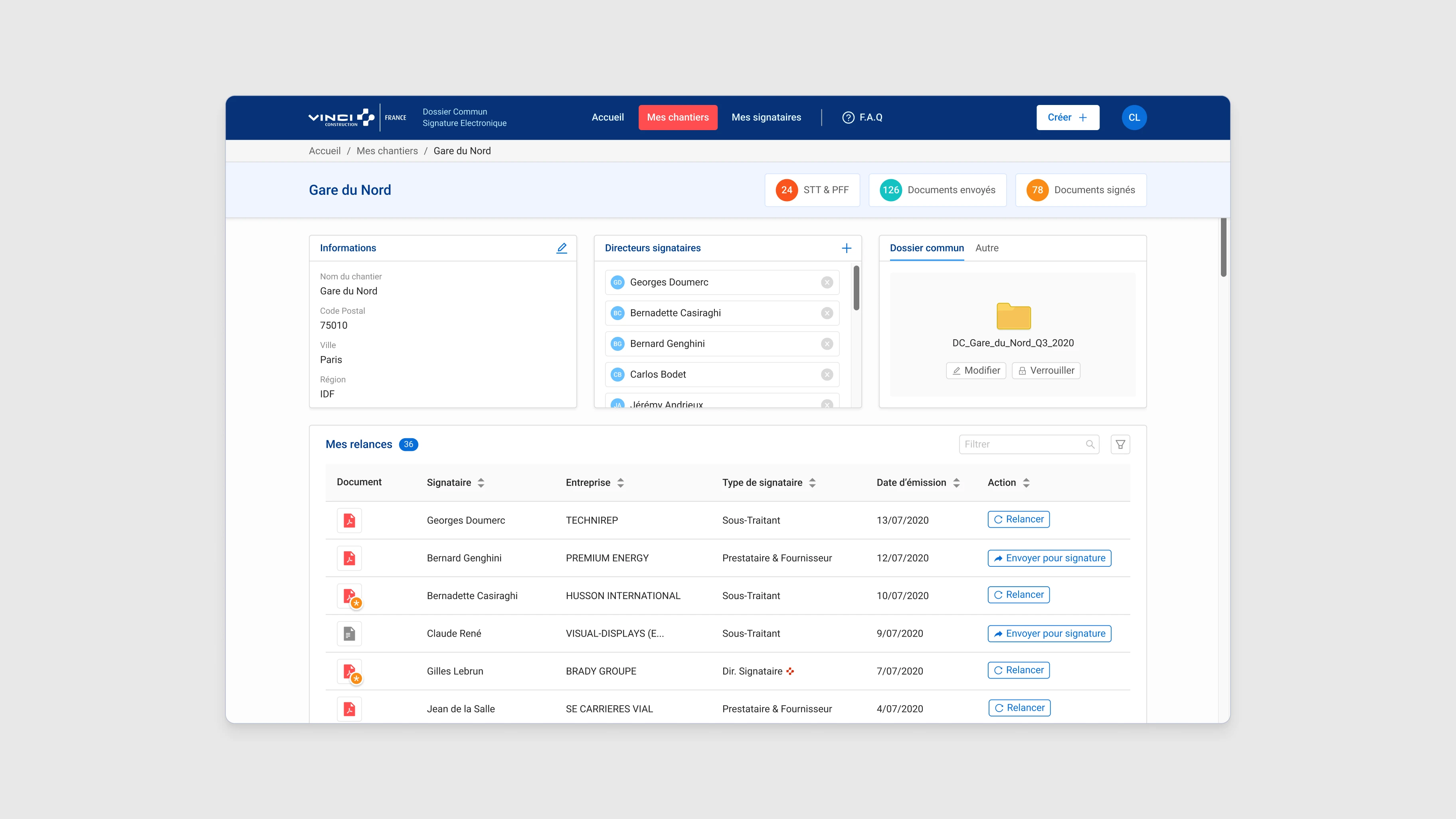 Vinci Construction — UI